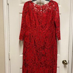 Antonio Melani lacy Red Dress, size 14, New